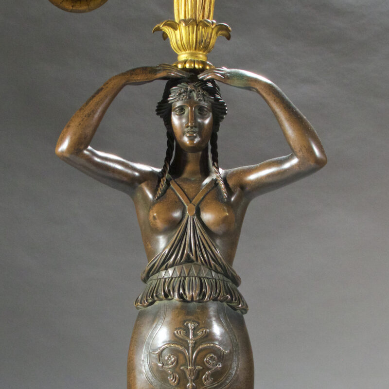 Important and Rare Pair of Empire Figural Candelabra
