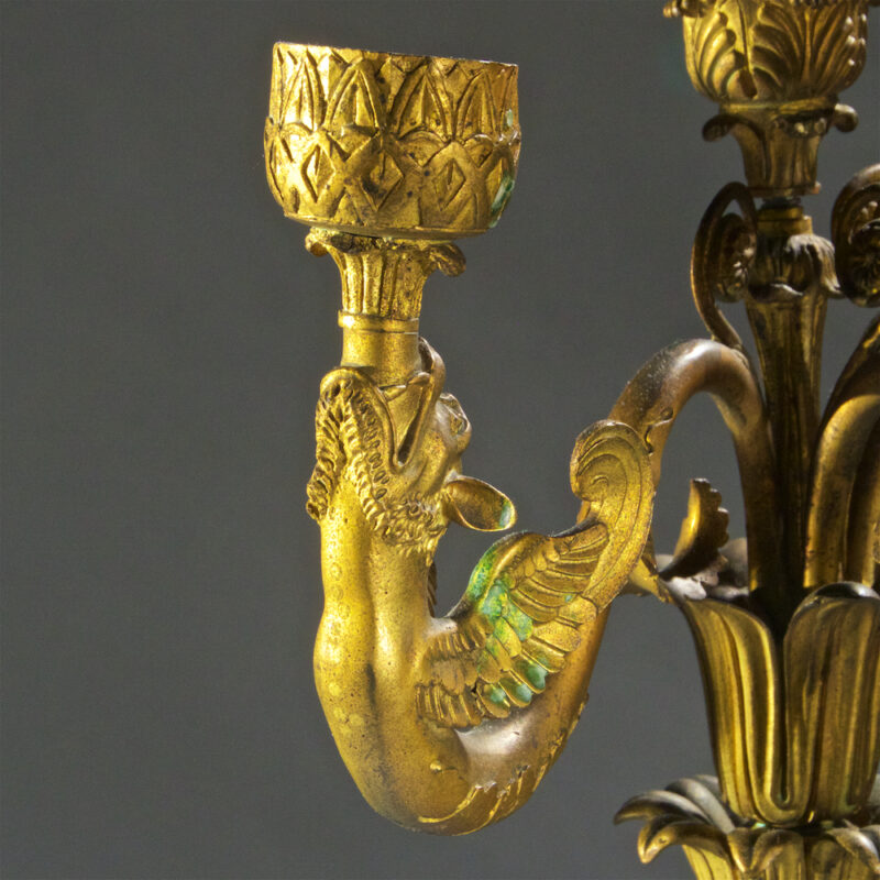 Important and Rare Pair of Empire Figural Candelabra