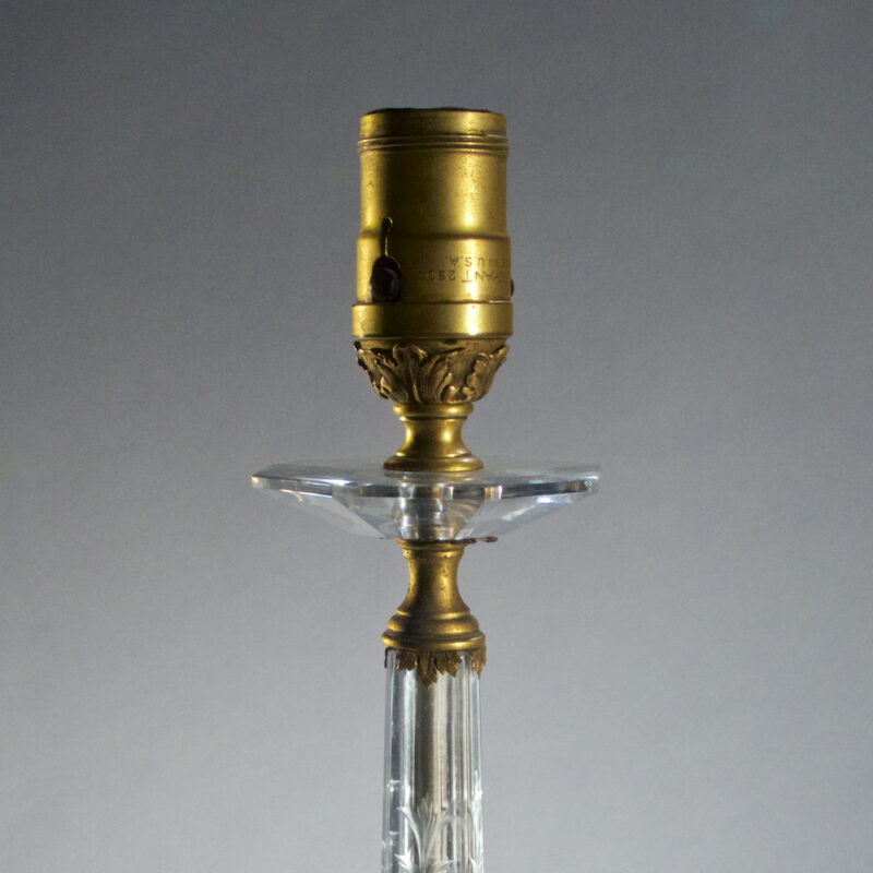 Fine Pair of Etched Glass Lamps