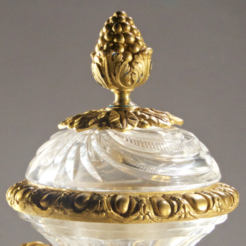 Exceptional Pair of Crystal and Bronze Mounted Vases