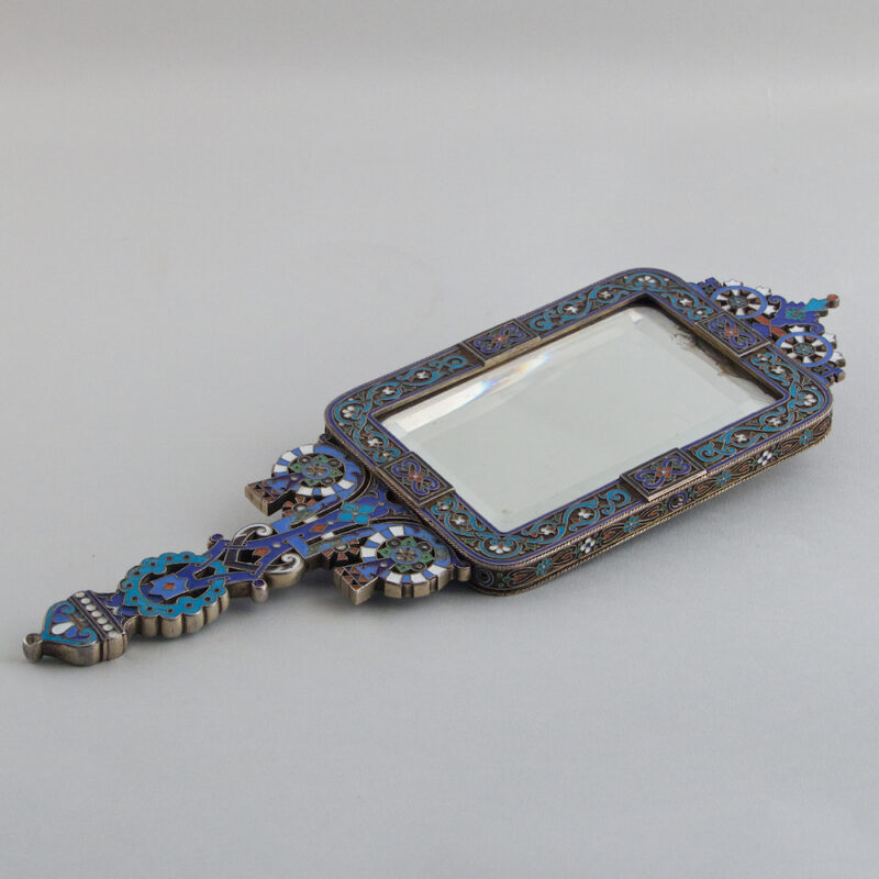 Russian Silver and Enamel Mirror