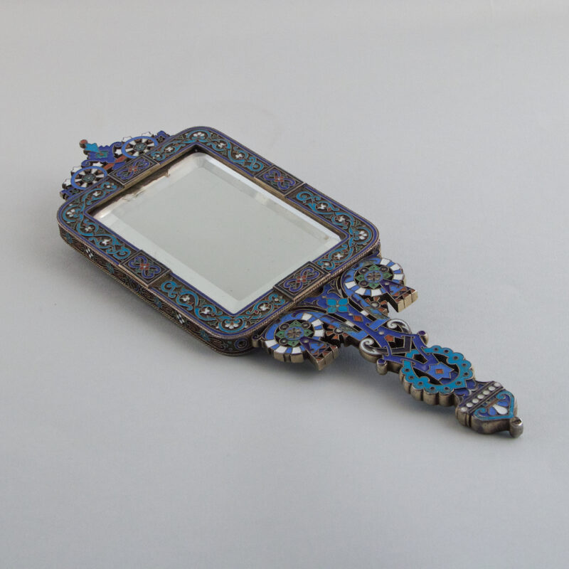 Russian Silver and Enamel Mirror