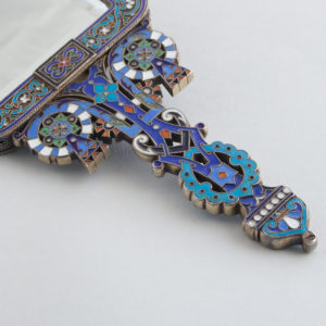 Russian Silver and Enamel Mirror