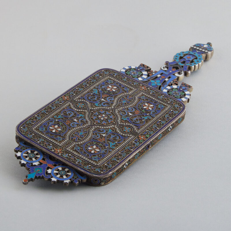 Russian Silver and Enamel Mirror