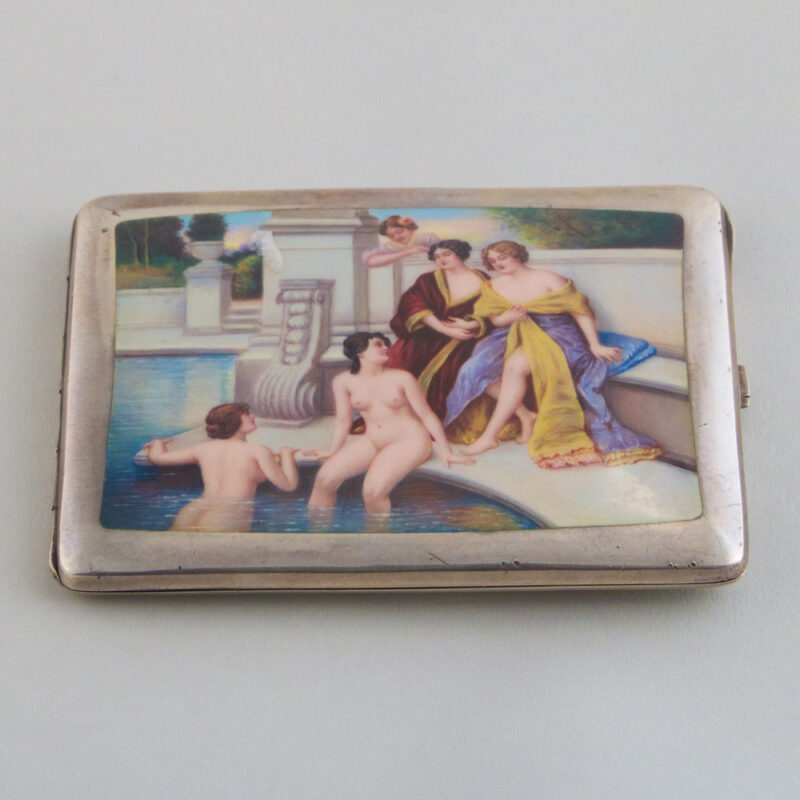 Silver and Enamel Cigarette Case