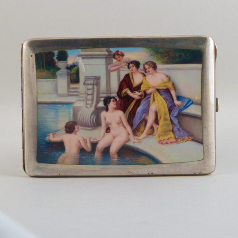 Silver and Enamel Cigarette Case