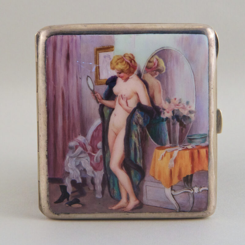 Silver and Enamel Cigarette Box