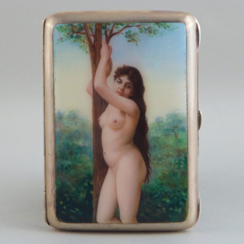 Silver and Enamel Cigarette Box