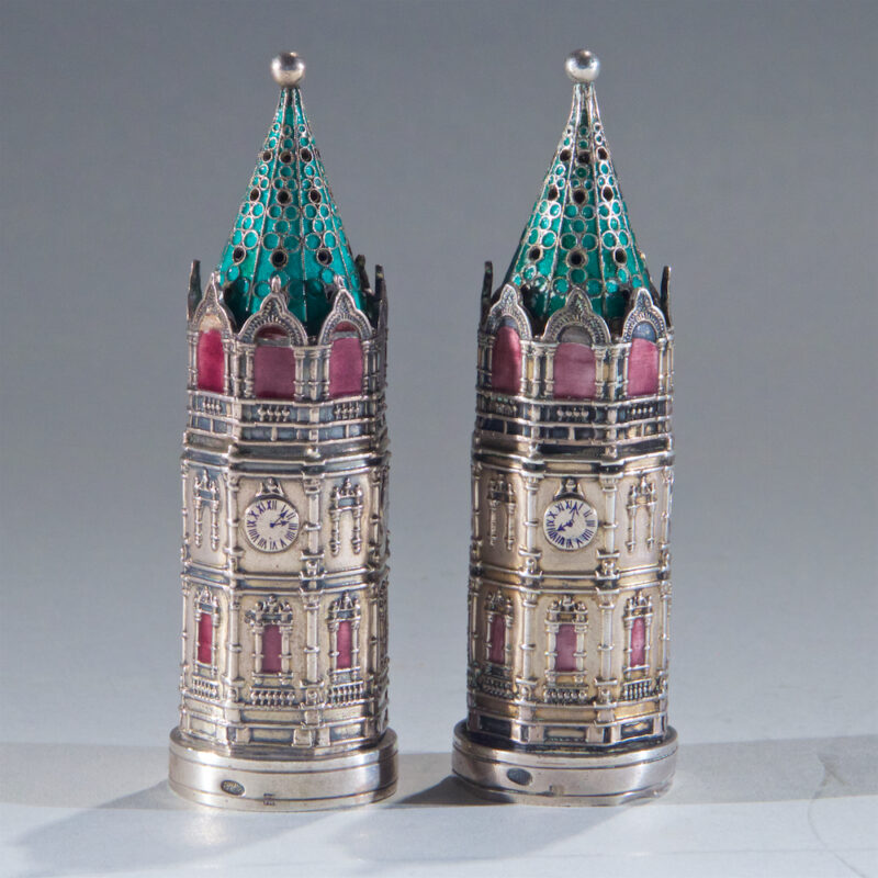 Russian Silver and Enamel Salts