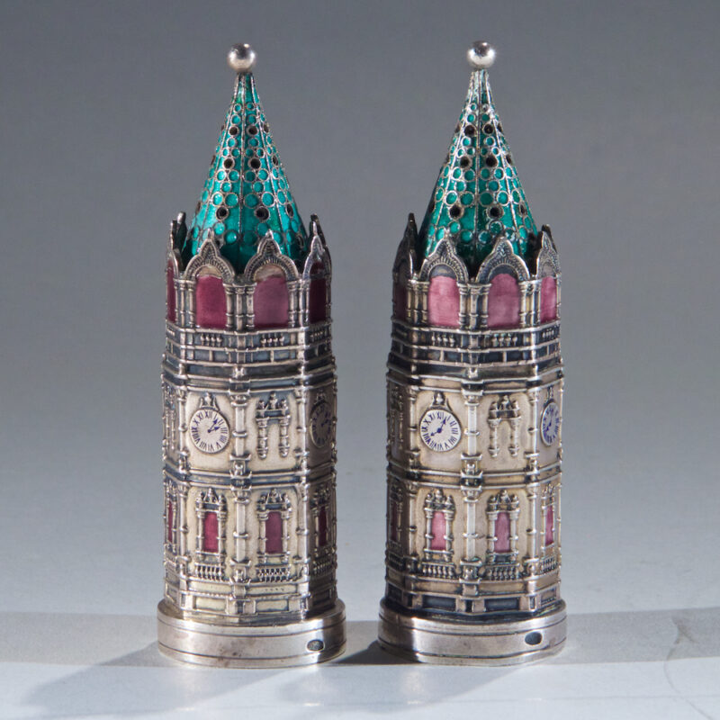 Russian Silver and Enamel Salts