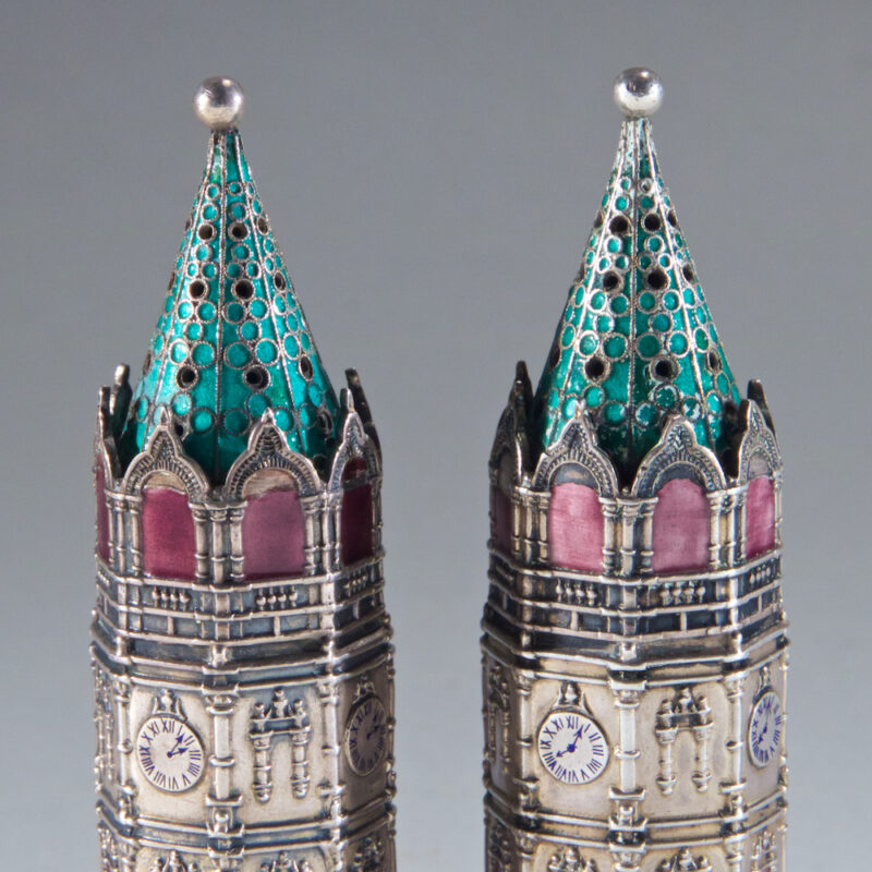Russian Silver and Enamel Salts