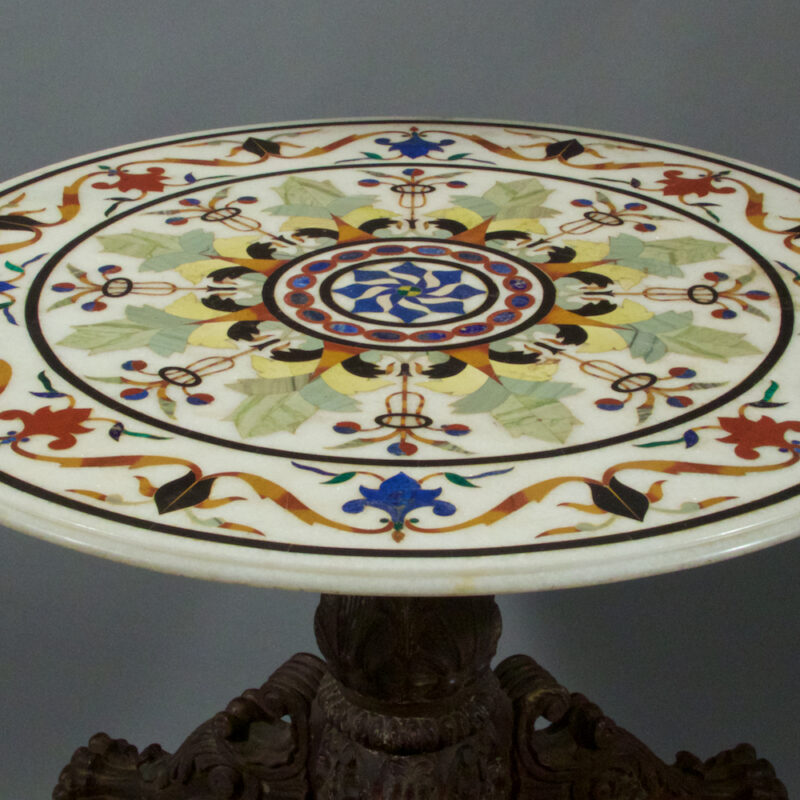 Specimen Pietra Dura Inlay Marble Center Table