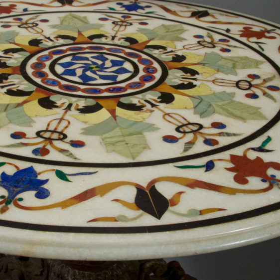 Specimen Pietra Dura Inlay Marble Center Table