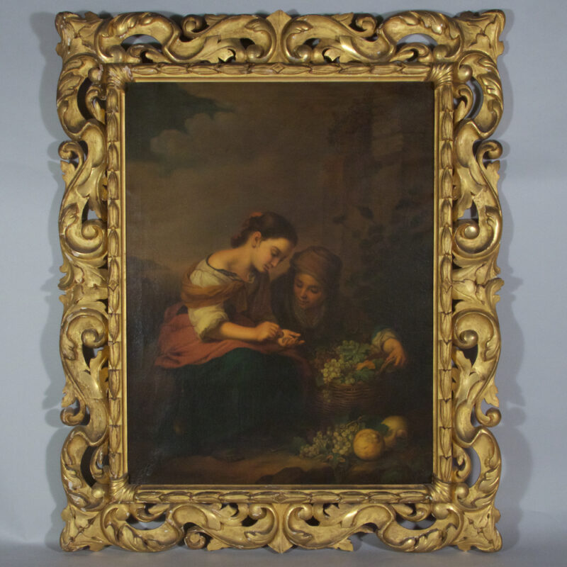 19th Century Italian Oil on Canvas in Gilt Wood Frame