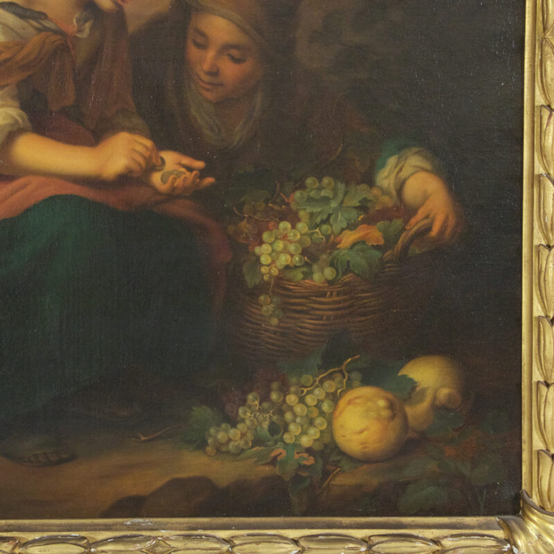 19th Century Italian Oil on Canvas in Gilt Wood Frame