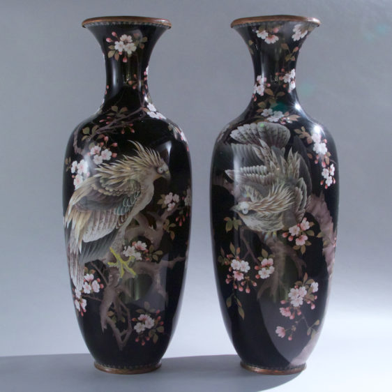 Pair of Very Large Japanese Vases
