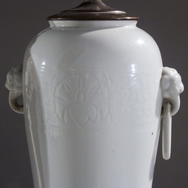 Pair of White Chinese Porcelain Lamps