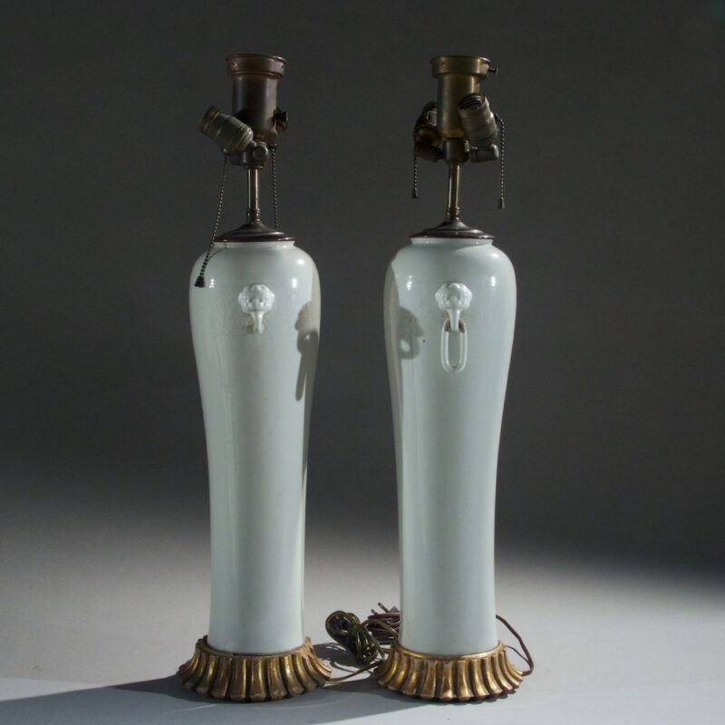 Pair of White Chinese Porcelain Lamps