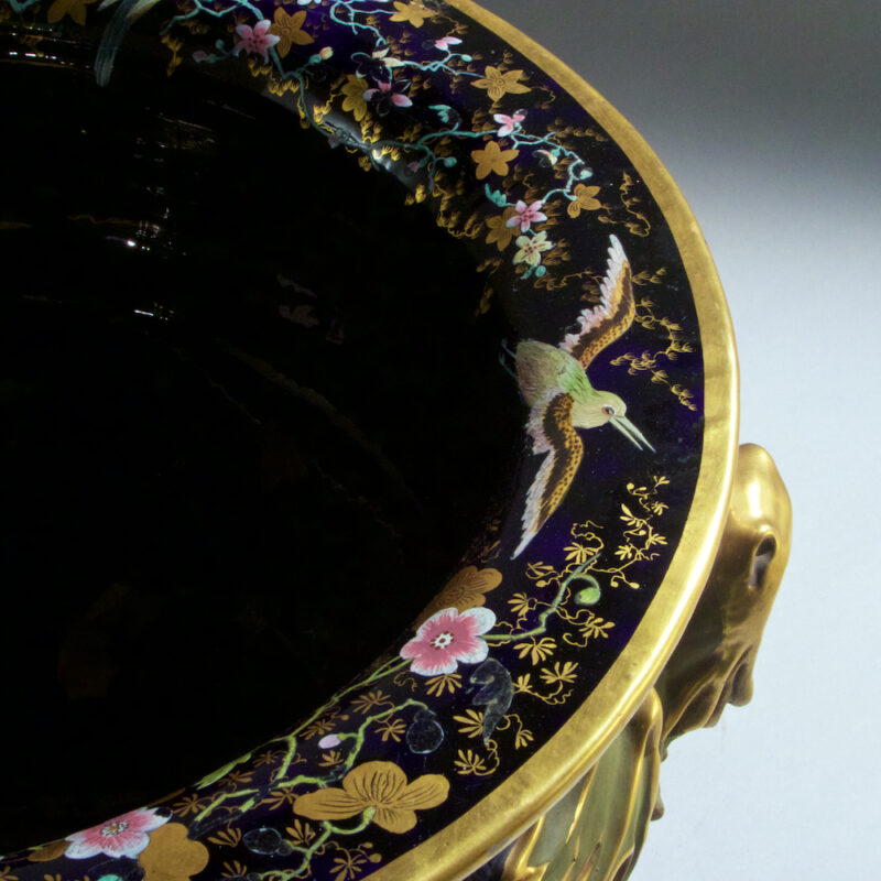 Very Large French Enameled Glazed Porcelain Jardenier