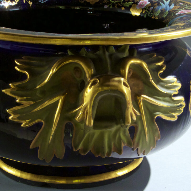 Very Large French Enameled Glazed Porcelain Jardenier