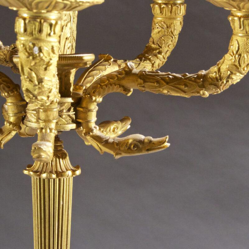 Pair of French Empire Gilt Bronze Candelabras - Image 3