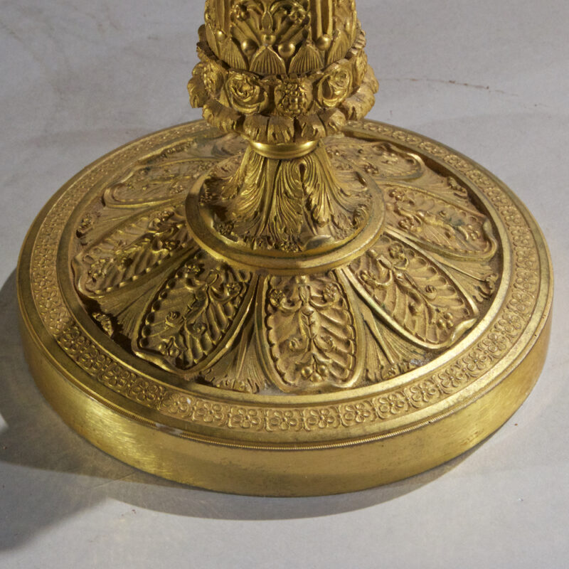 Pair of French Empire Gilt Bronze Candelabras
