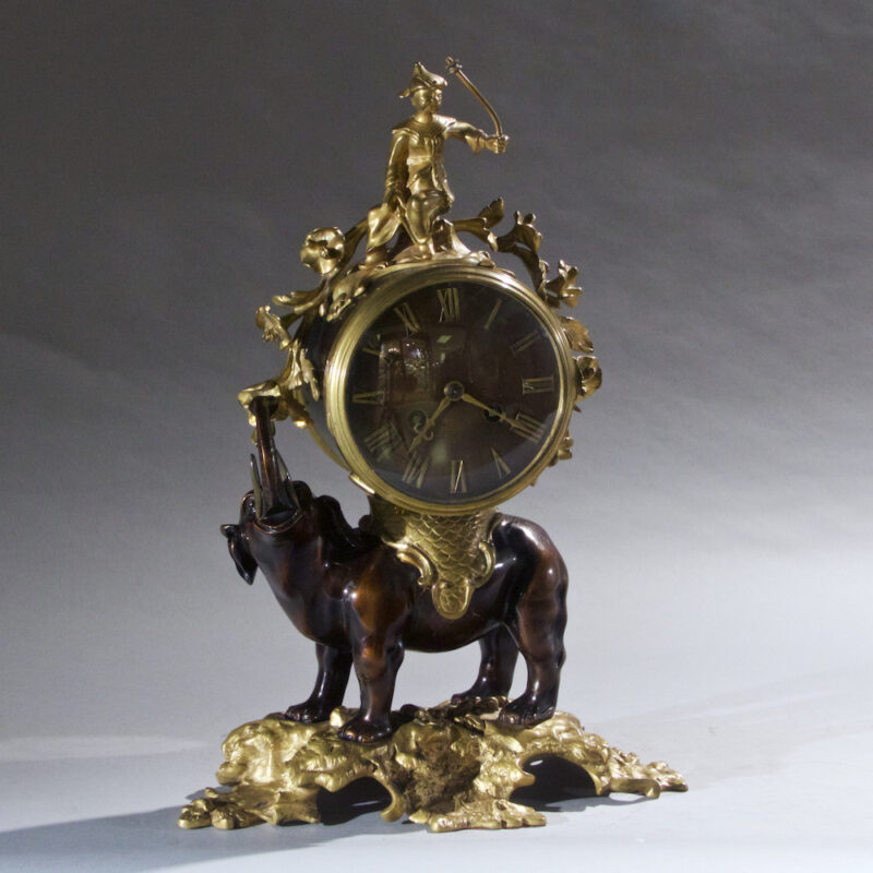 French 19th Century Louis XVI Style Bronze Elephant Clock