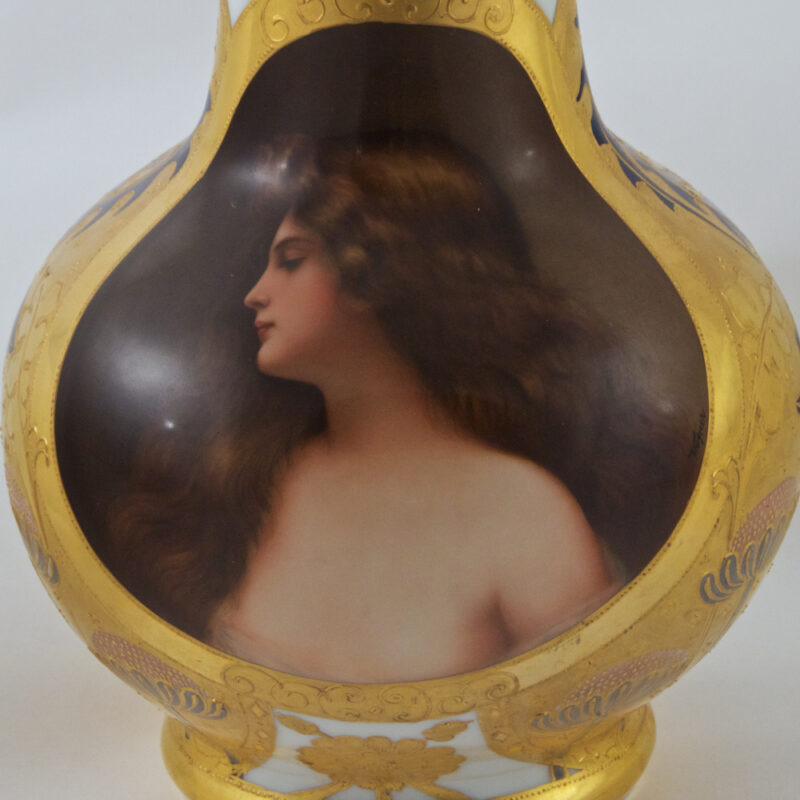 A Fine Royal Vienna Style Porcelain Portrait Vase