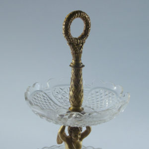 Early Empire Cut Glass and Gilt Bronze Two Tiered Compote Centerpiece