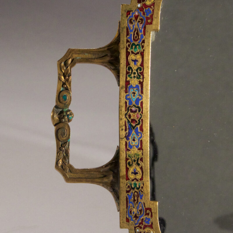 Exquisite Bronze Enamel Champleve Vanity Tray
