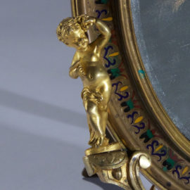 French Ormolu and Champleve Enamel Dressing-Table Mirror