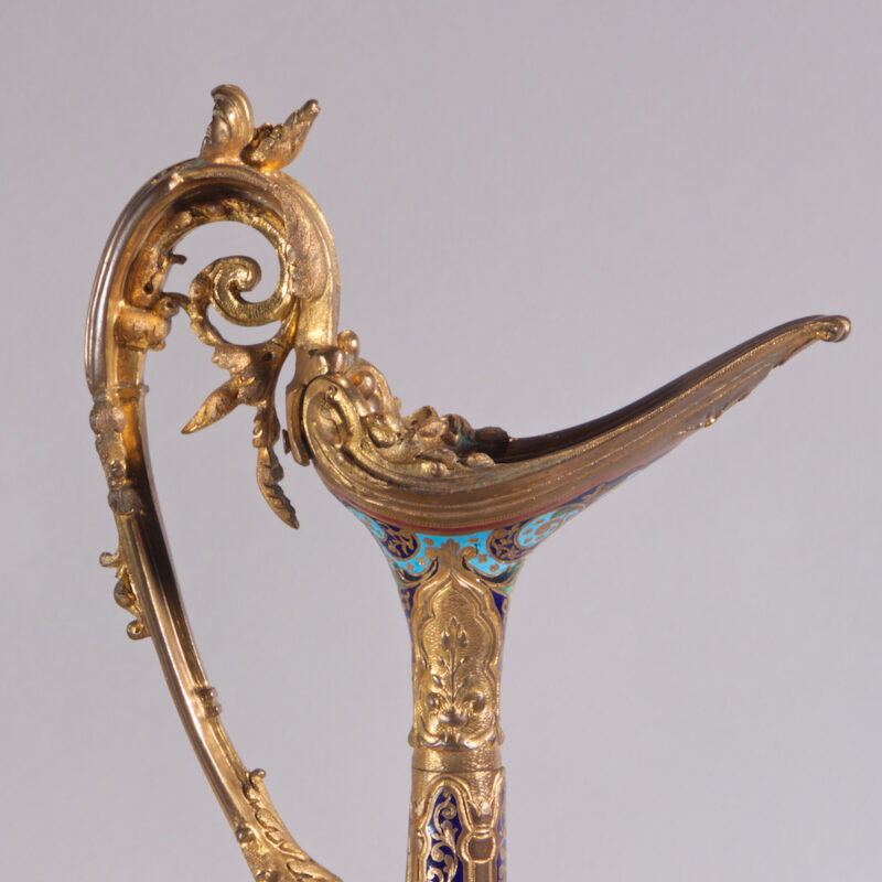 Champleve Enamel Bronze Mount and Onyx Ewer