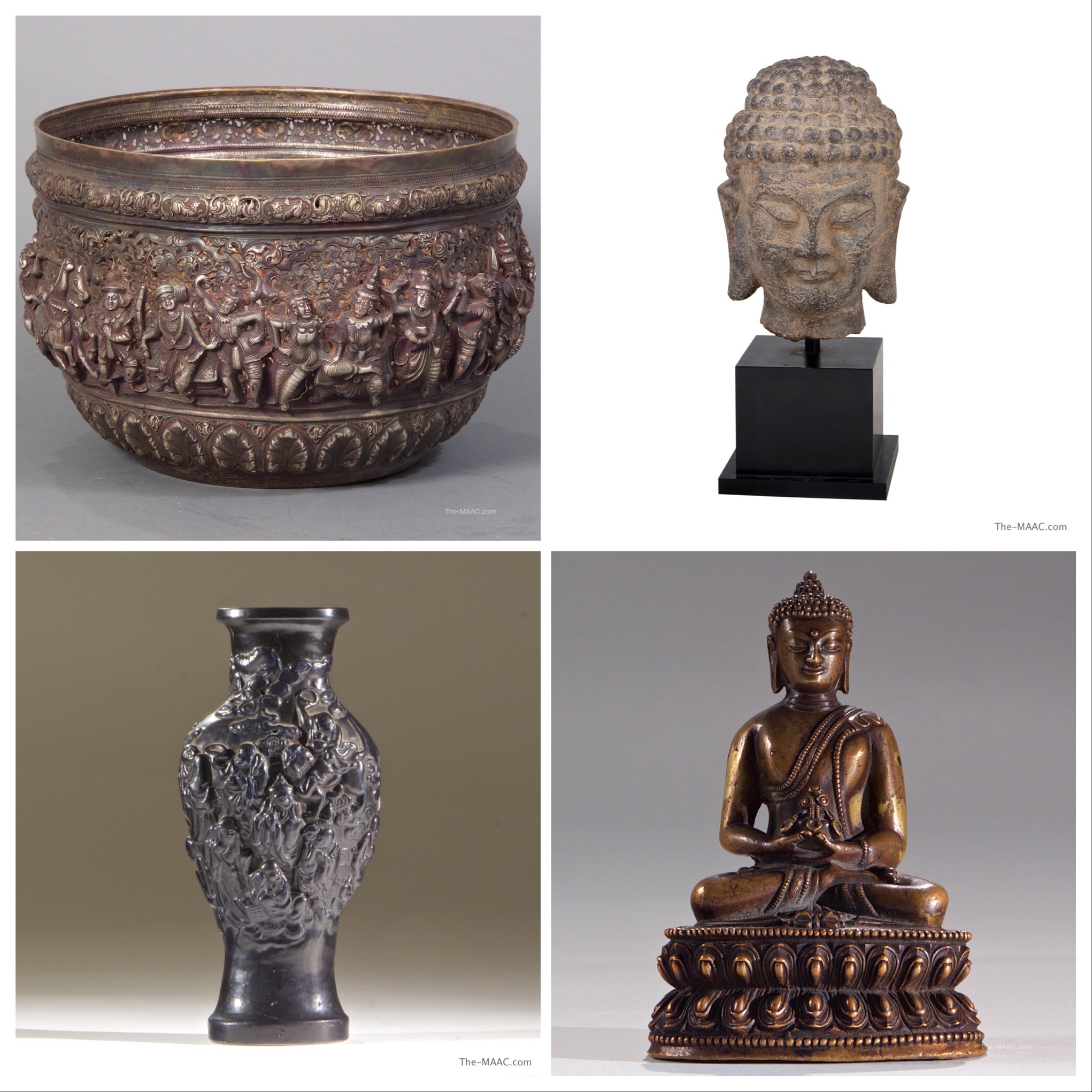 Various Antiques Showcasing Buddhas