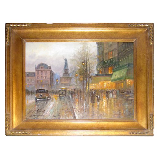 Painting of French Evening Cityscape