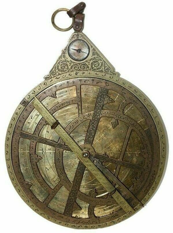 Large Middle Eastern Islamic Copper Astrolabe. Signed