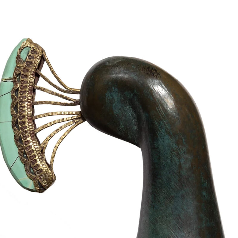 Bronze Peacock Andiron Chenets