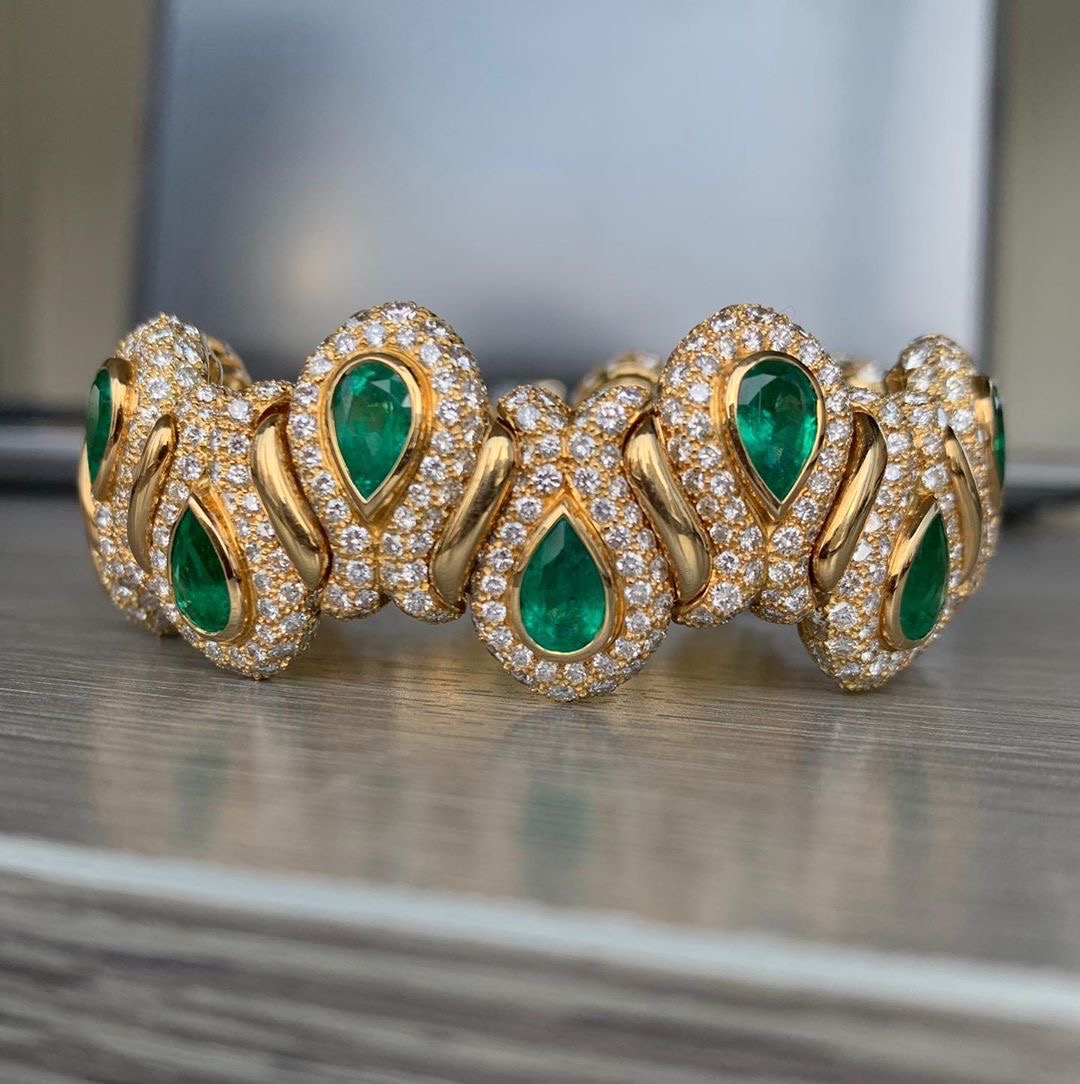 Diamond and emerald bracelet, Rene Boivin
