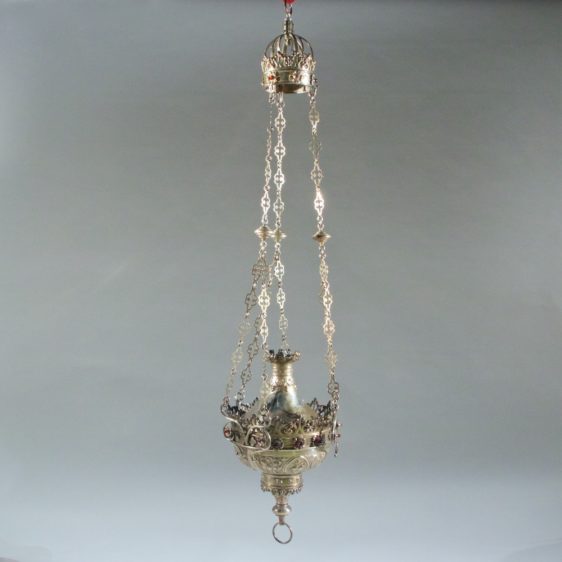 Antique Irish Sterling Silver Hanging Lamp
