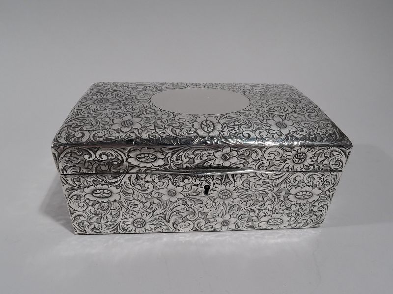 Art Nouveau Sterling Silver Jewelry Casket Box