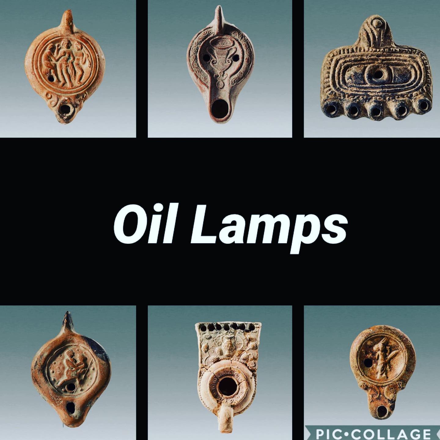 4 ancient oil lamps - at the Manhattan Art & Antiques Center